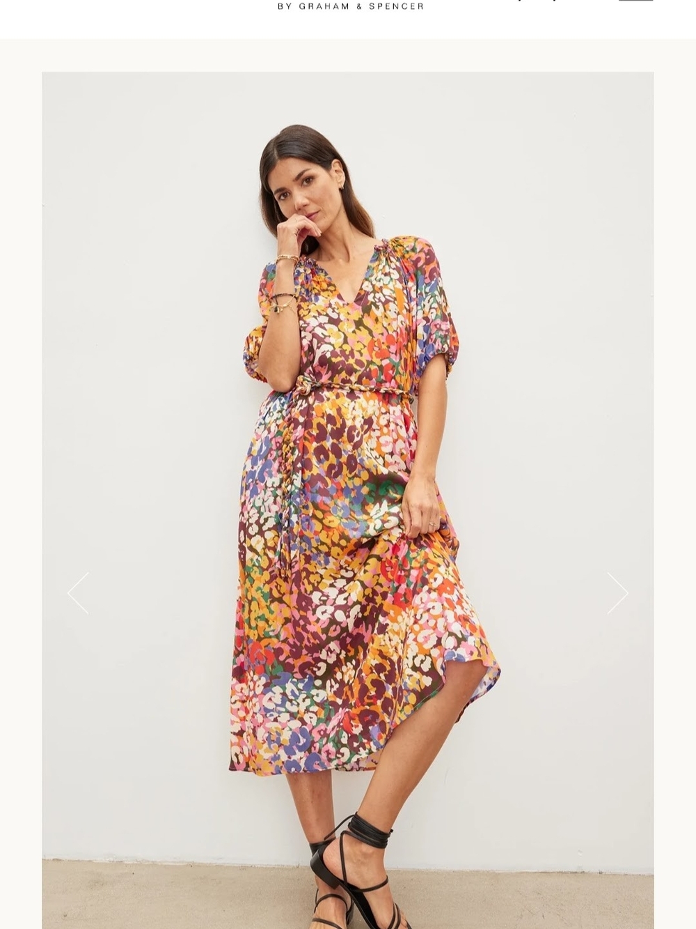 Velvet by Graham & Spencer Carol Multicolor Floral Midi Dress